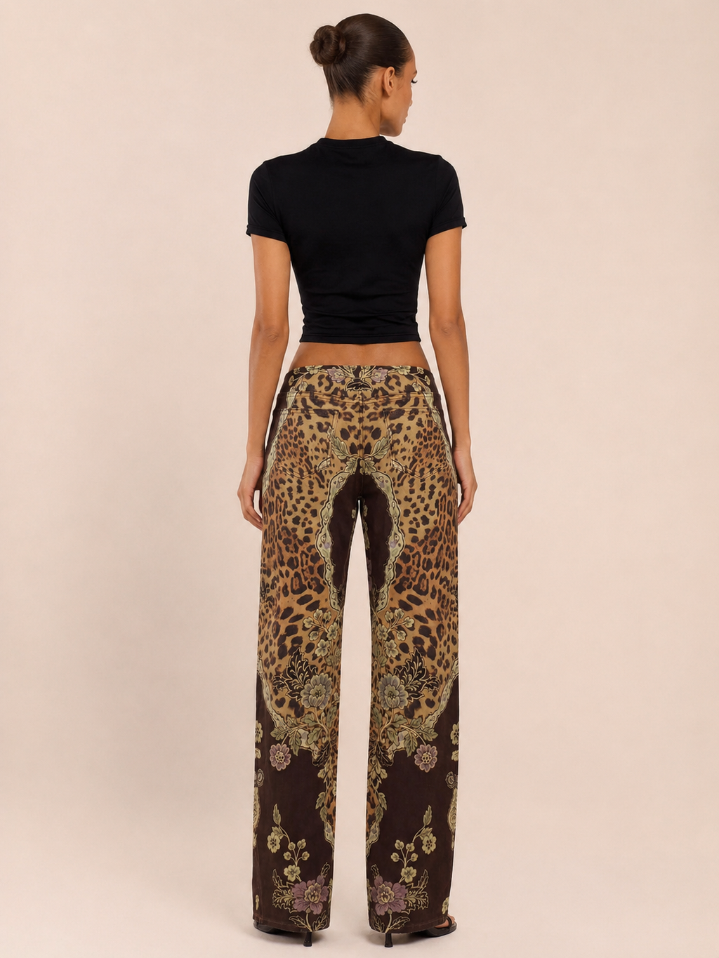 Leopard Baroque Lace-Up Pants