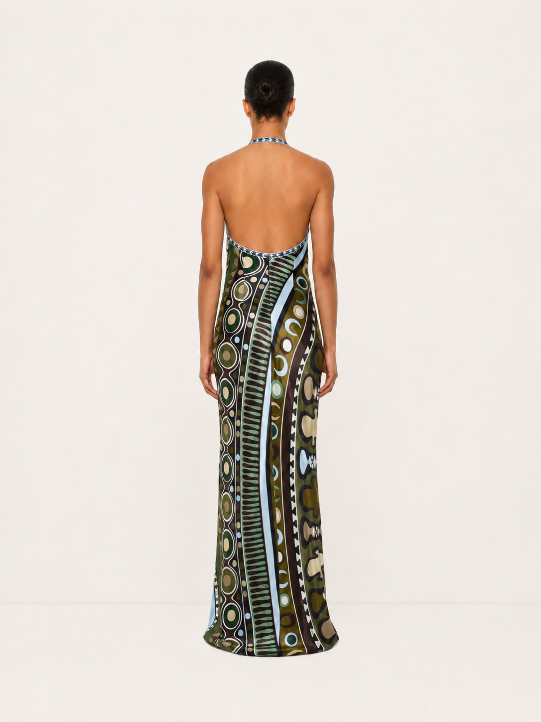Tribal Print Halter Gown