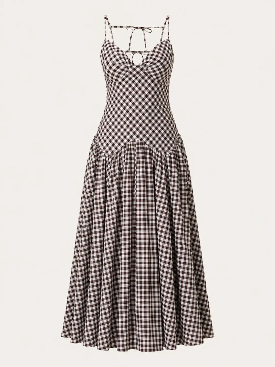 Gingham Tie-Back Maxi Dress