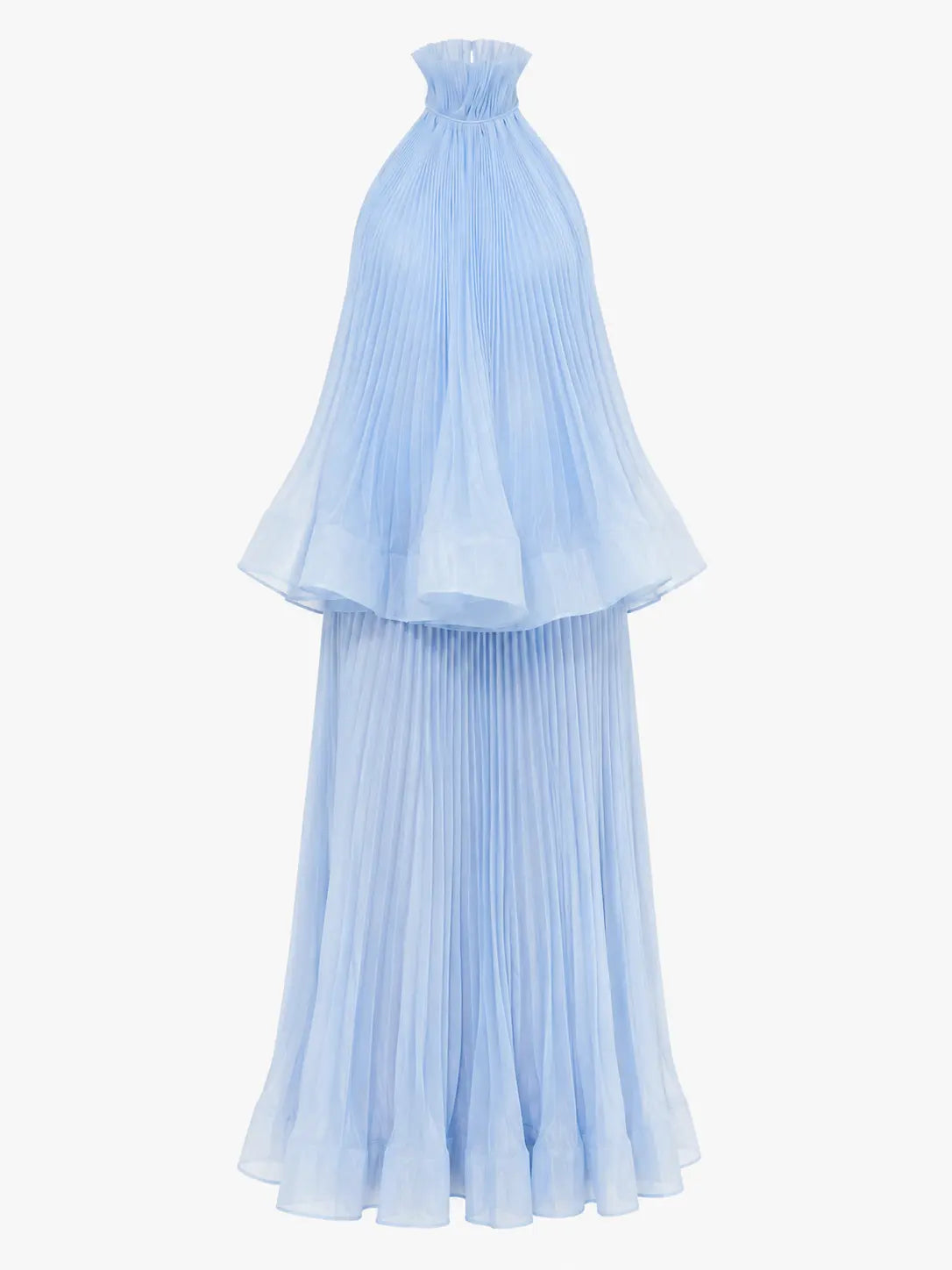 Pleated Halter Maxi Skirt Set