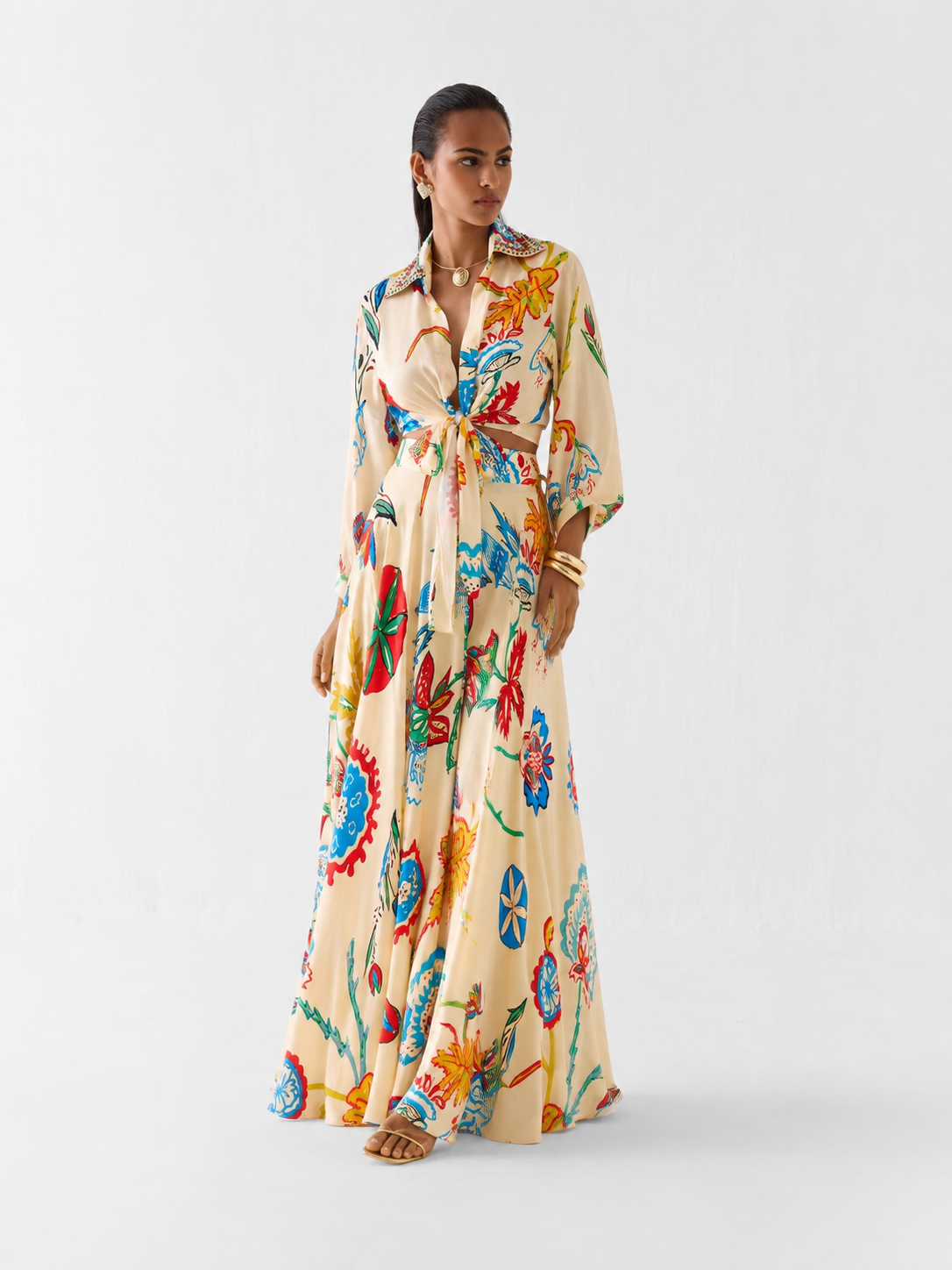 Tropical Floral Maxi Skirt Set