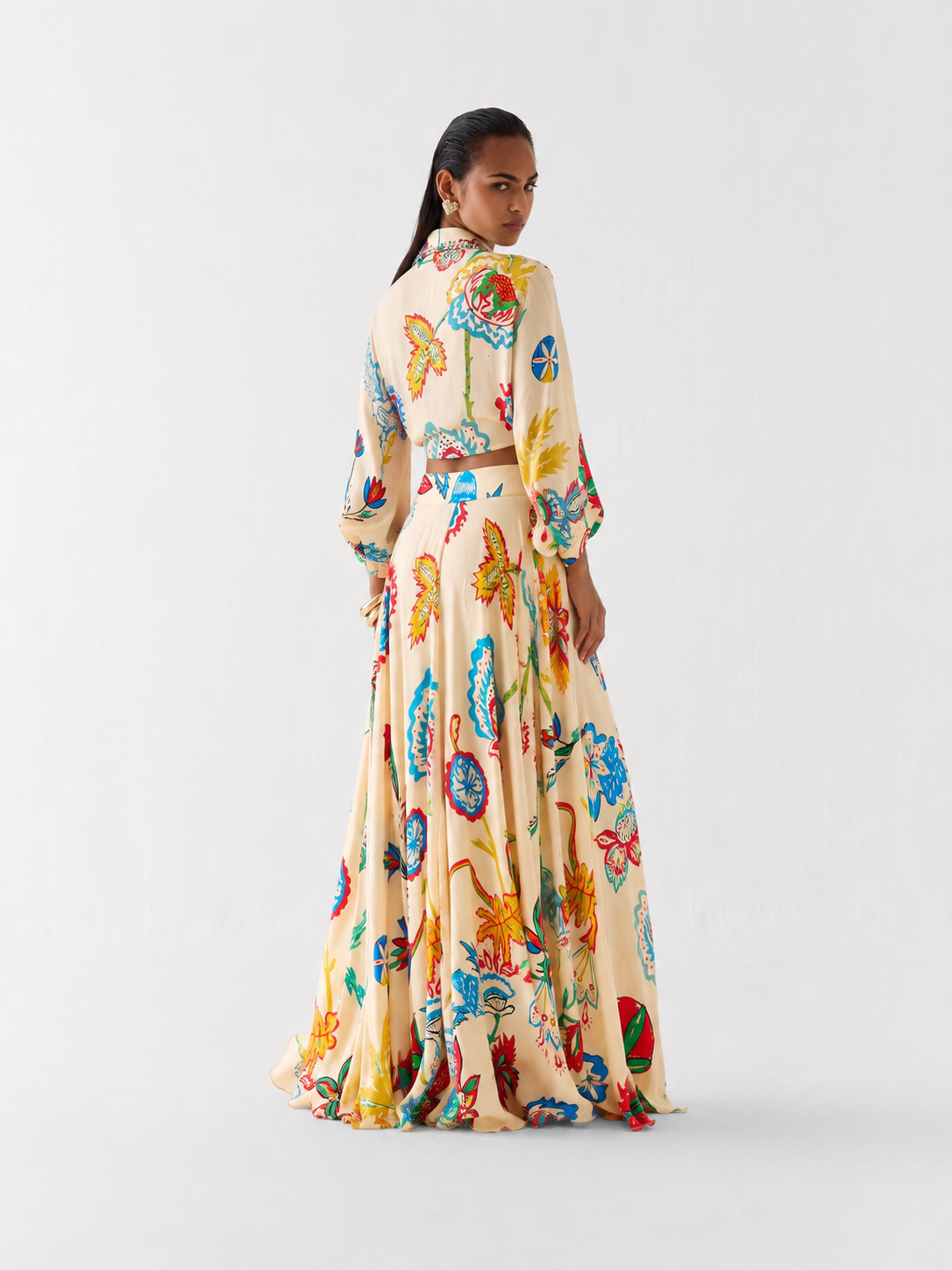Tropical Floral Maxi Skirt Set