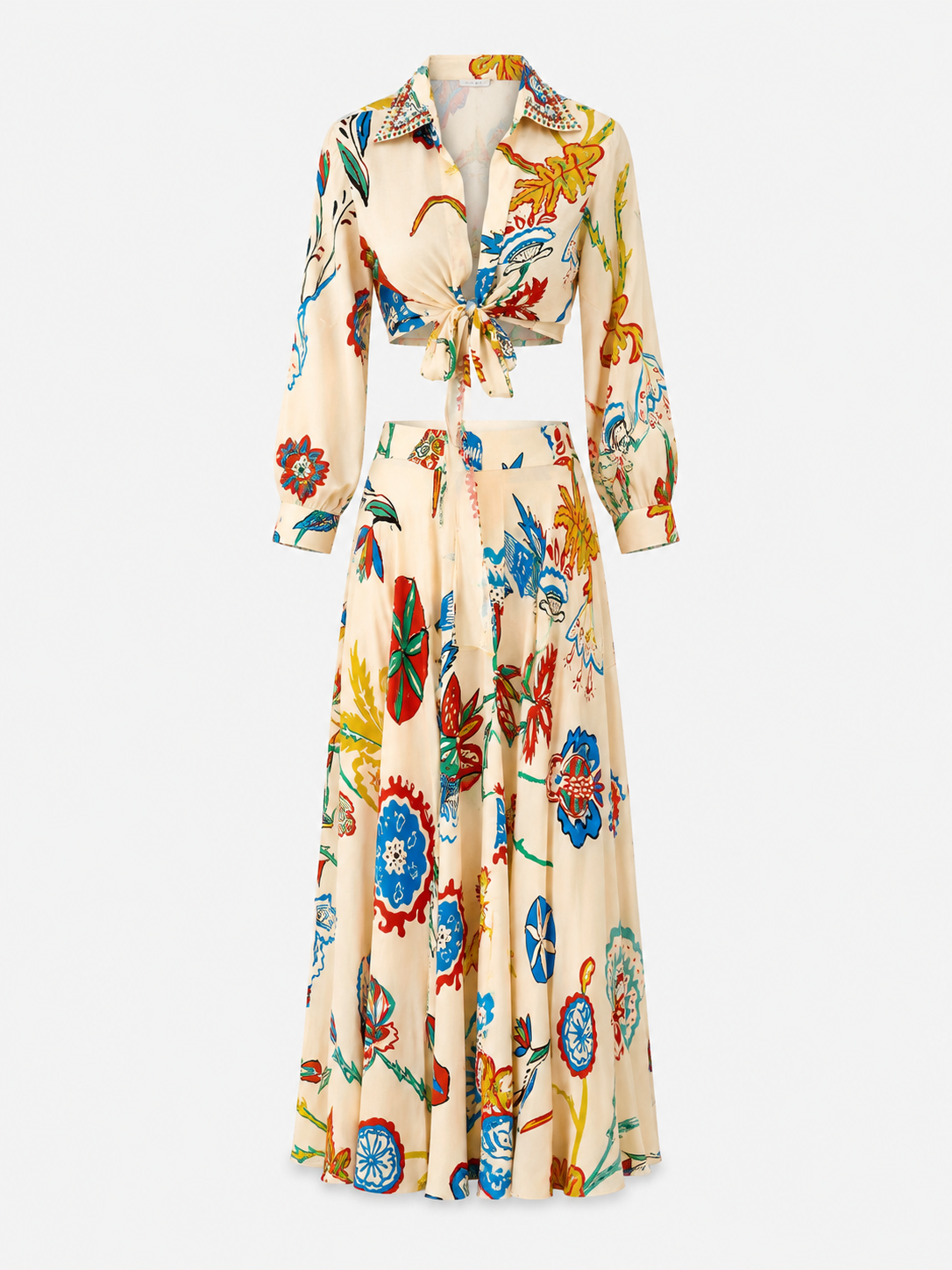Tropical Floral Maxi Skirt Set