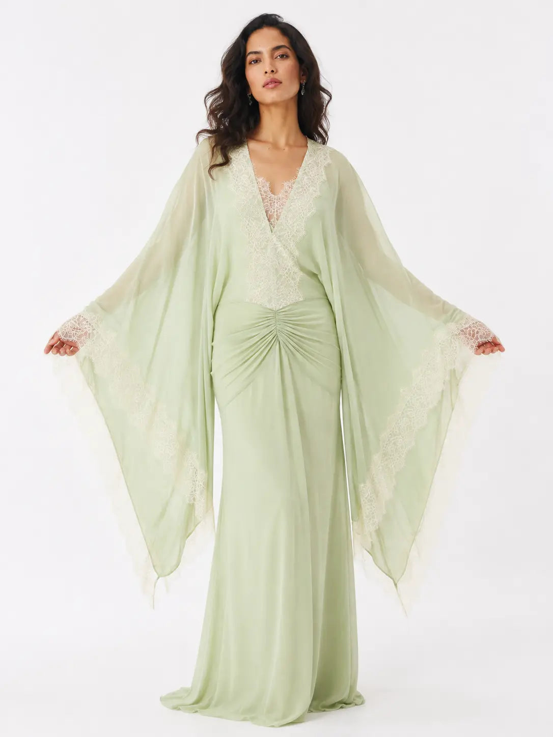 Romantic Cape Sleeve Maxi Dress