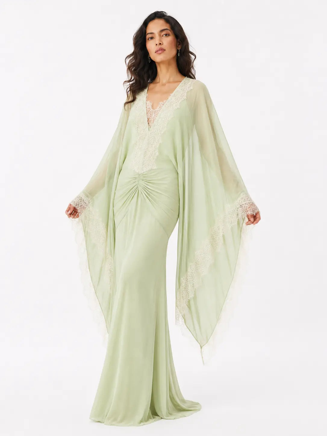 Romantic Cape Sleeve Maxi Dress