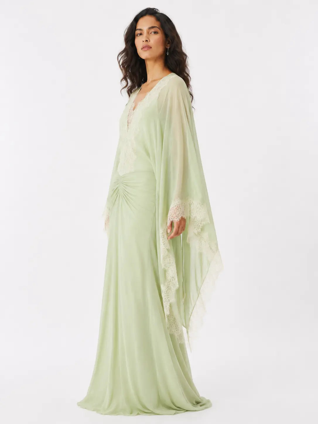 Romantic Cape Sleeve Maxi Dress