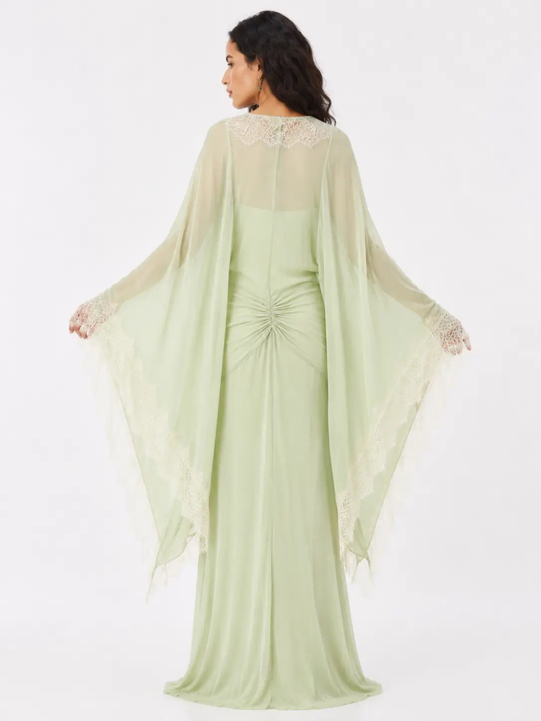 Romantic Cape Sleeve Maxi Dress
