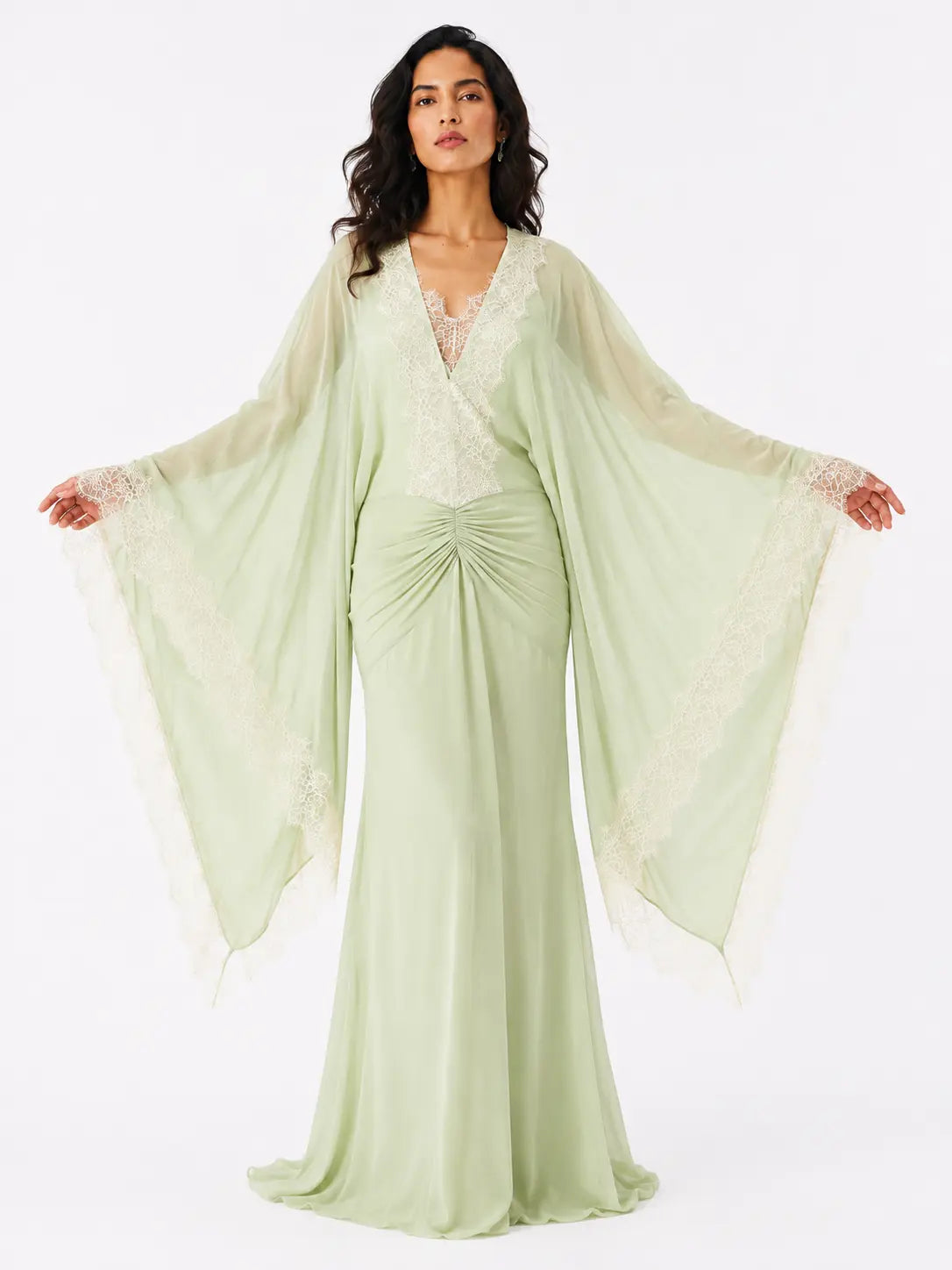 Romantic Cape Sleeve Maxi Dress