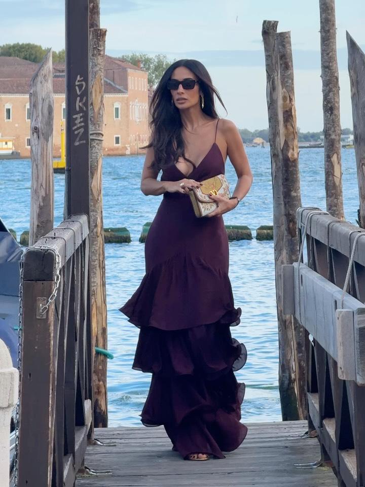 Elegant Burgundy Tiered Maxi Dress