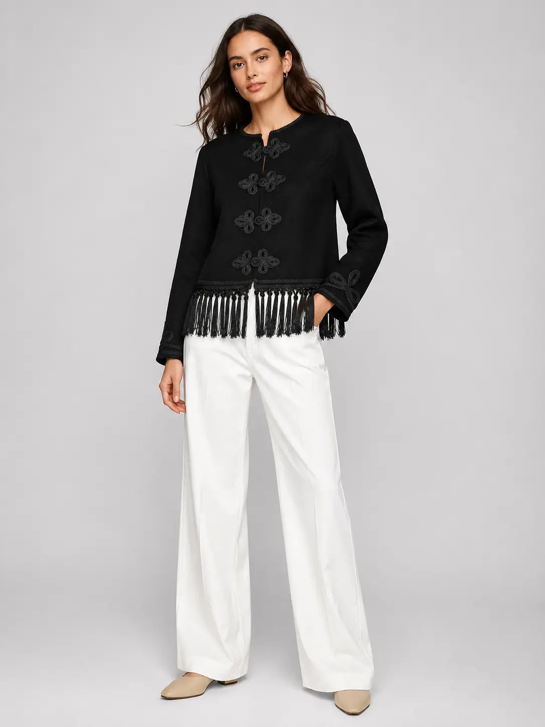 Fringe Trim Statement Jacket