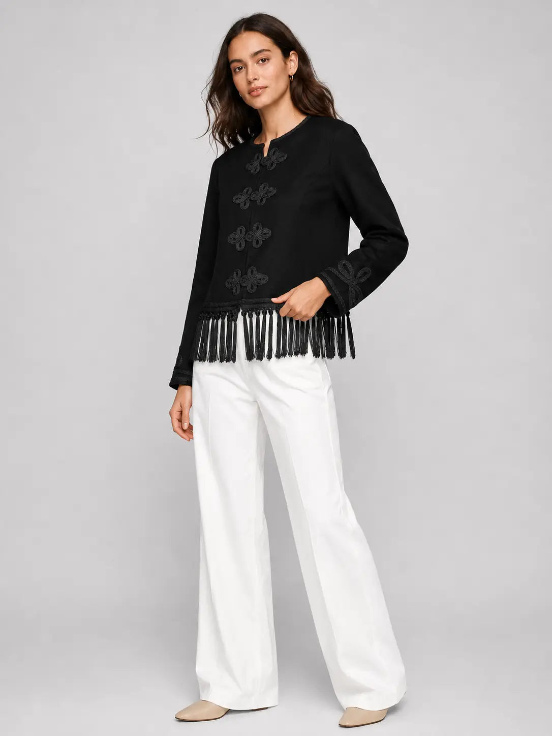 Fringe Trim Statement Jacket