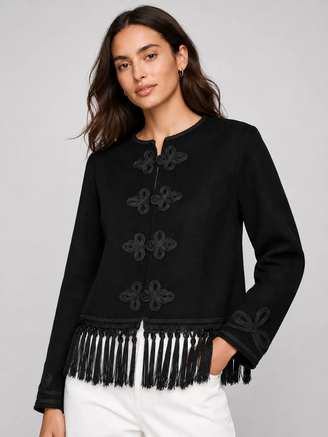 Fringe Trim Statement Jacket