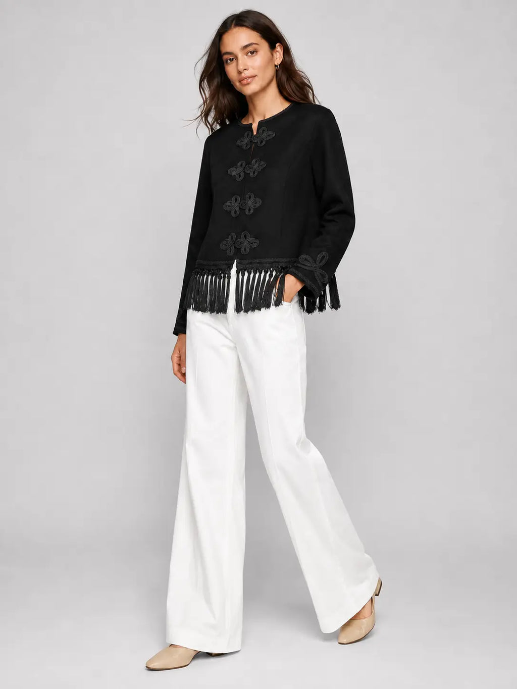Fringe Trim Statement Jacket