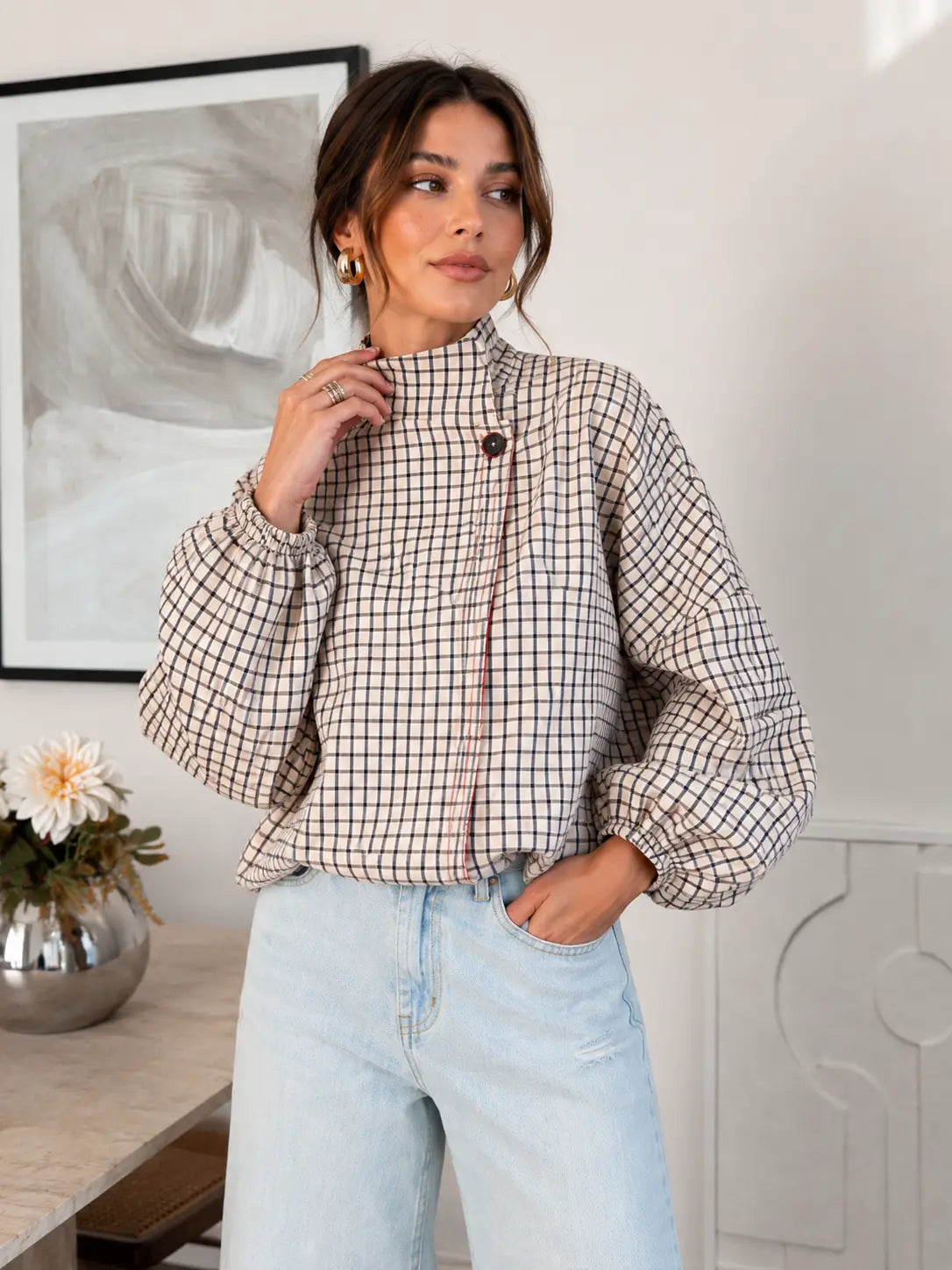 Heritage Check Balloon Jacket
