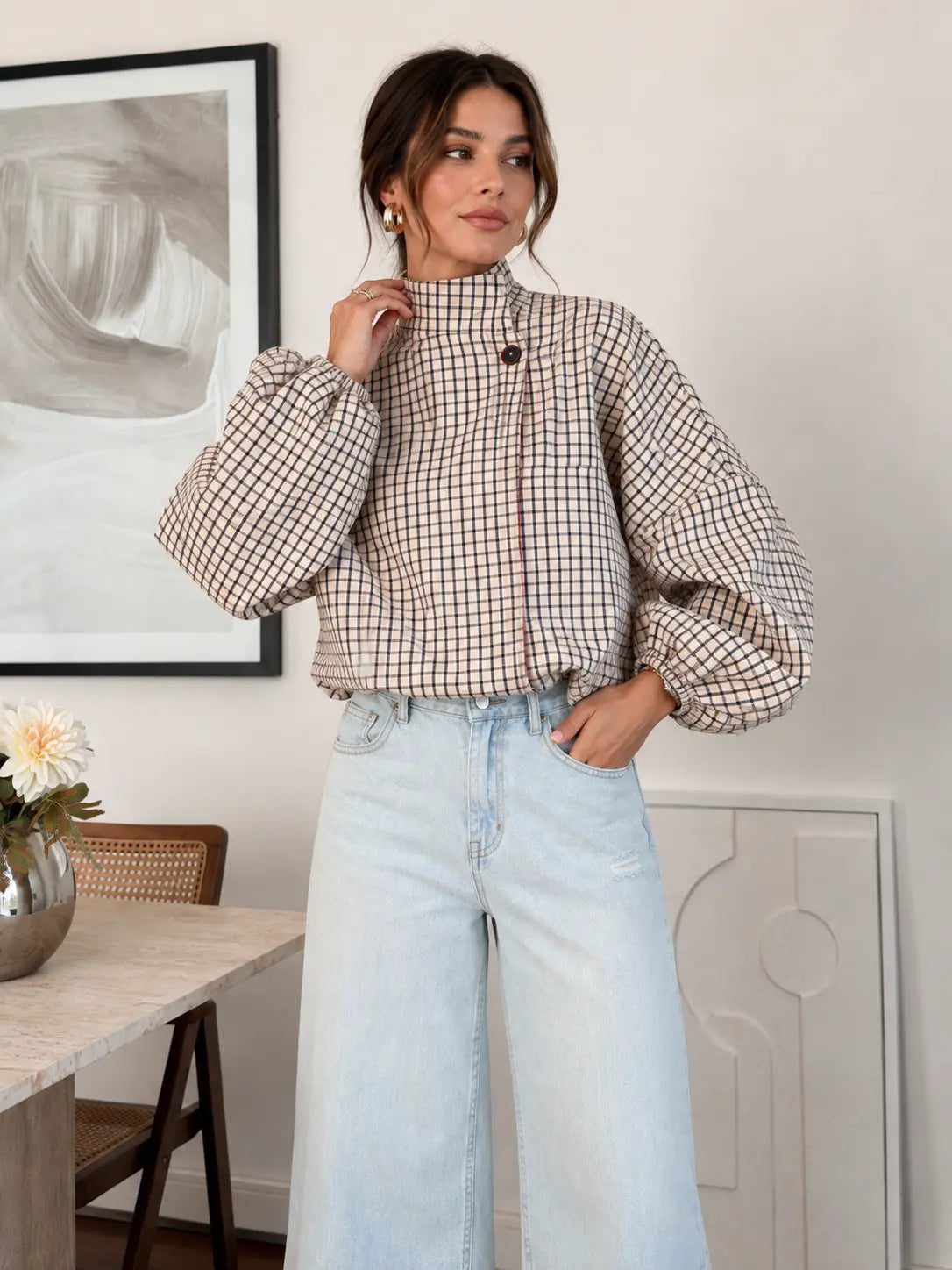Heritage Check Balloon Jacket