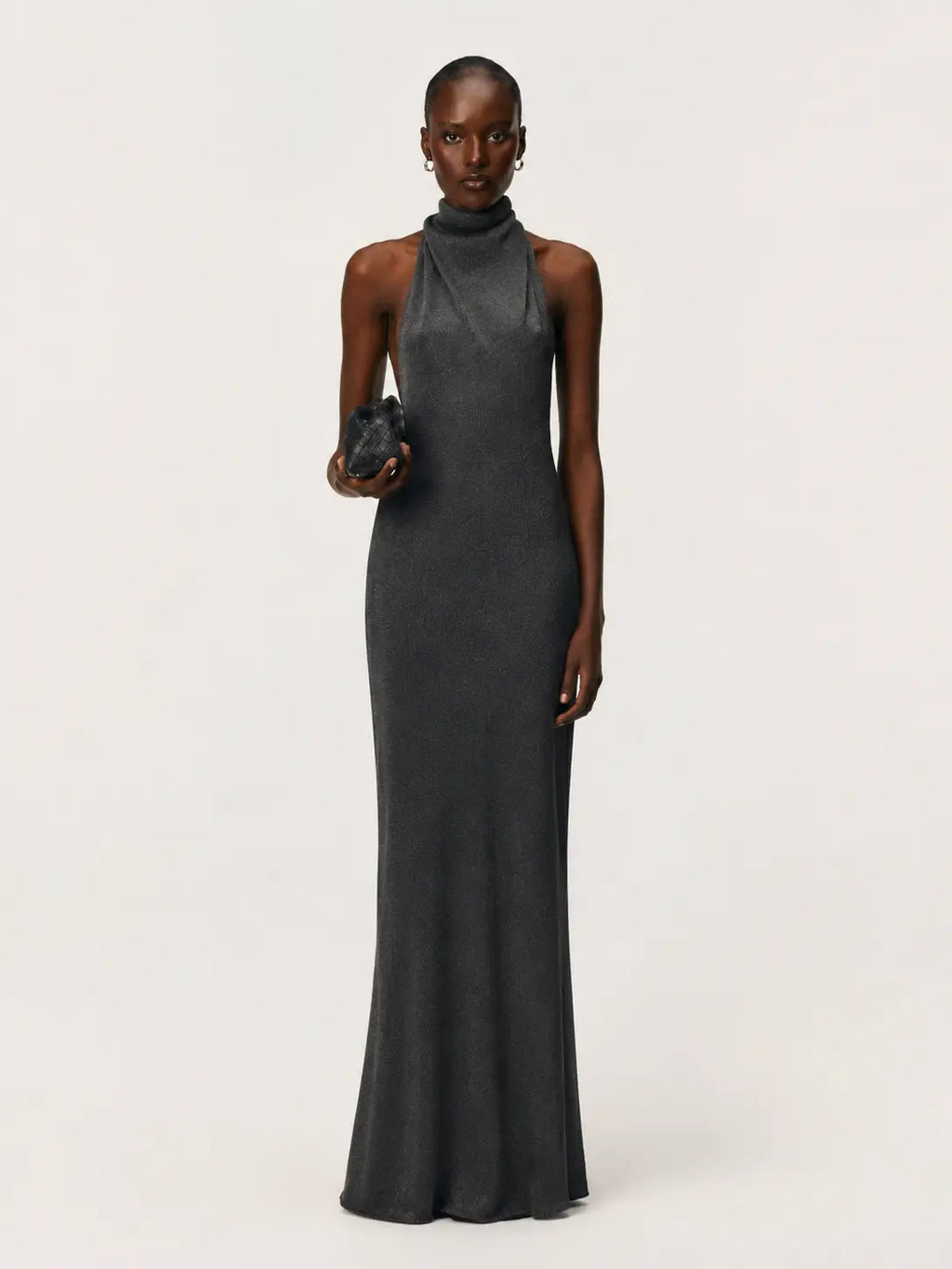 Sculpted Halter Backless Maxi Dress