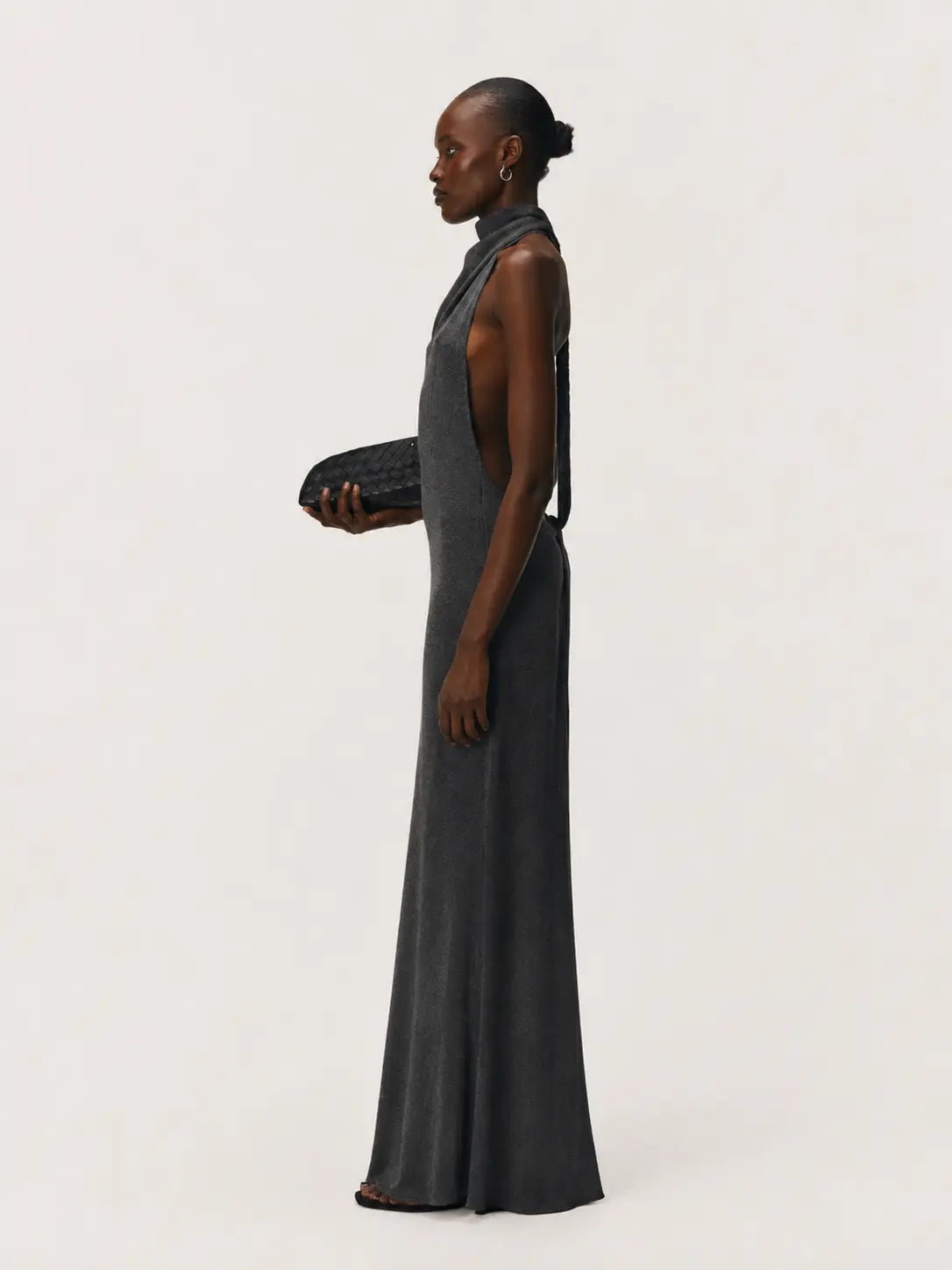 Sculpted Halter Backless Maxi Dress