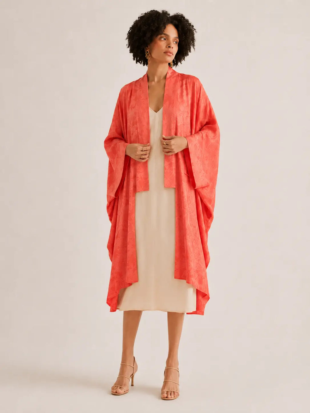 Elegant Draped Kimono Robe