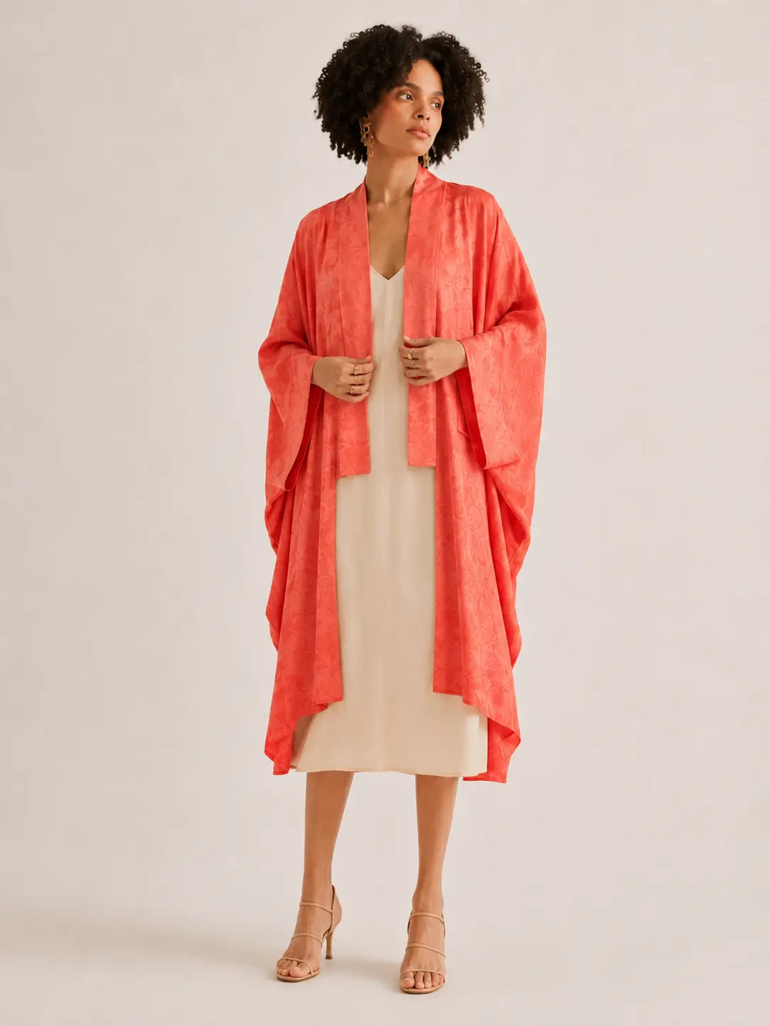Elegant Draped Kimono Robe