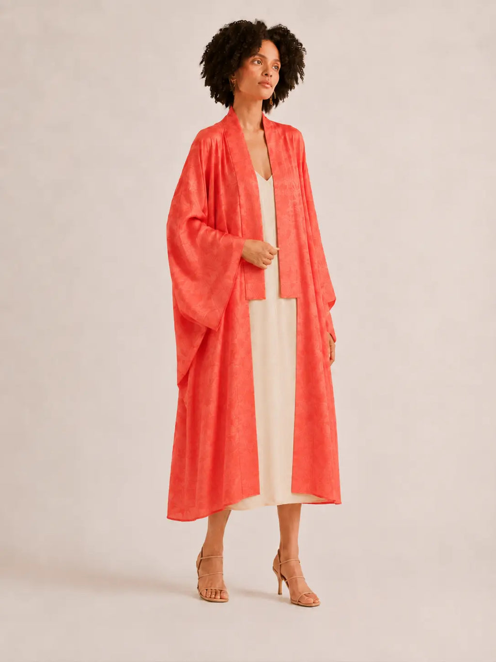 Elegant Draped Kimono Robe