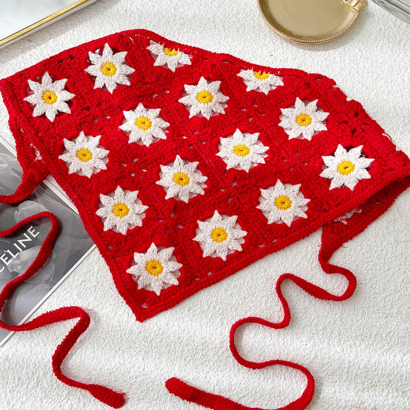 Hand Crochet Daisy Bandana