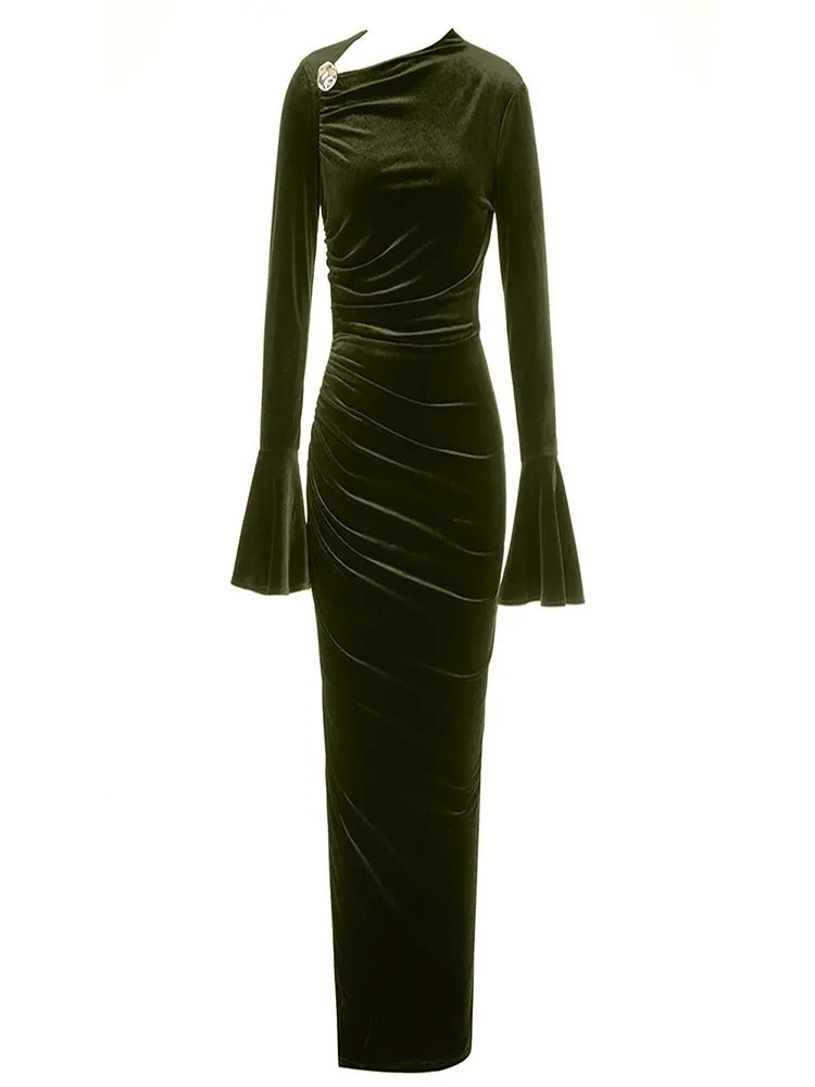 Asymmetric Neckline Fitted Dress