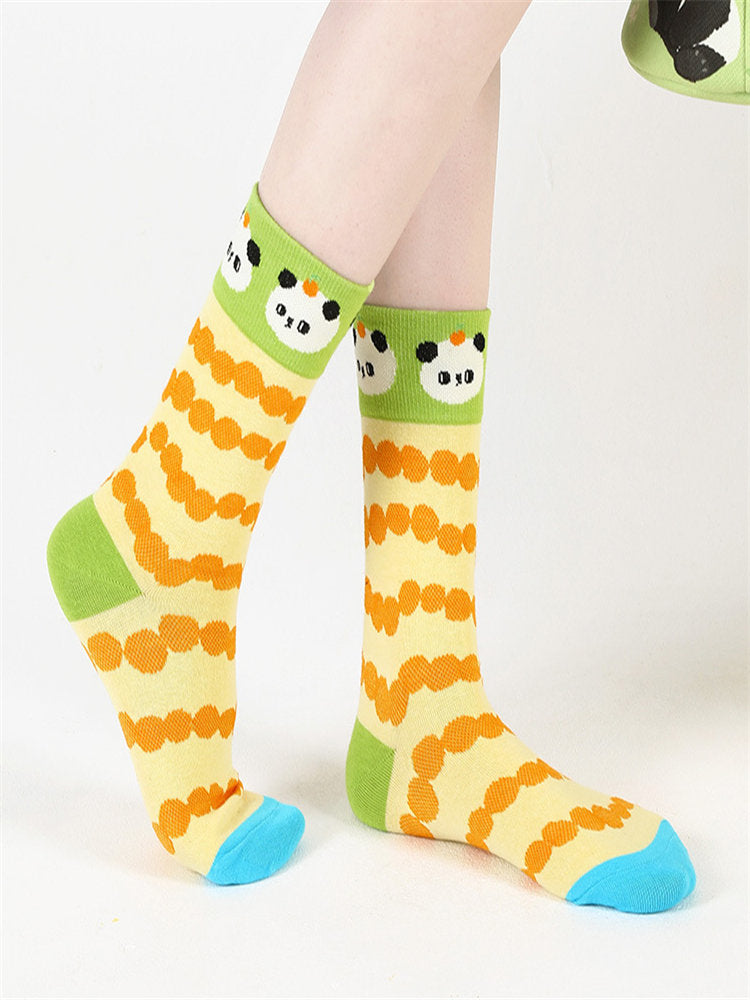 Cartoon Panda Pattern Cotton Socks