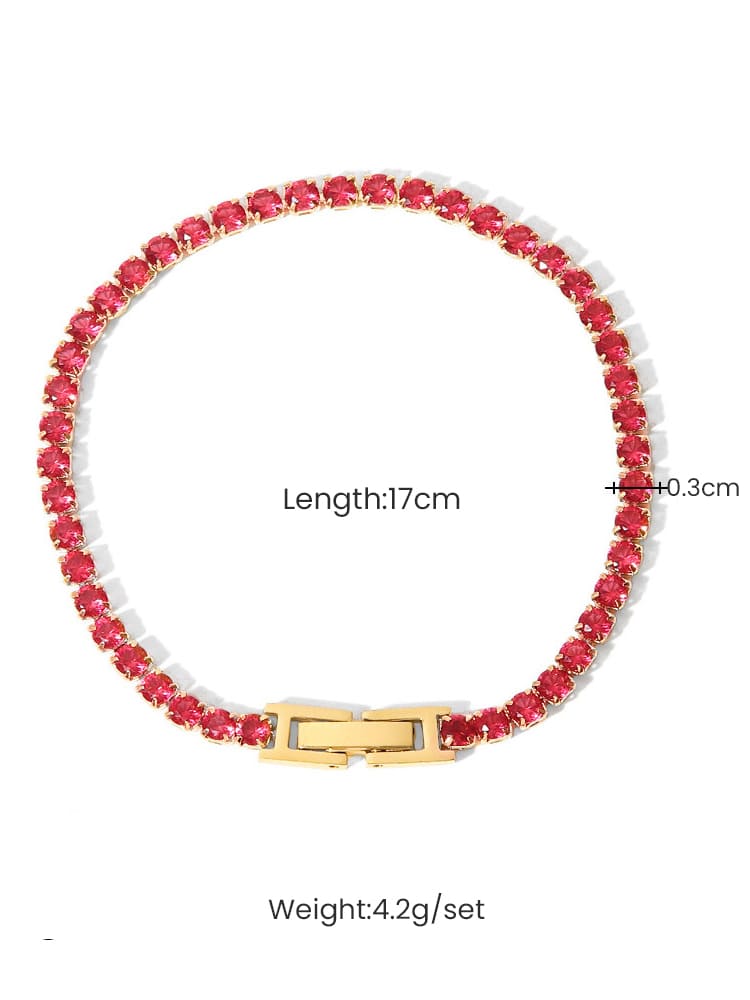 Tennis Bracelet - Raspberry