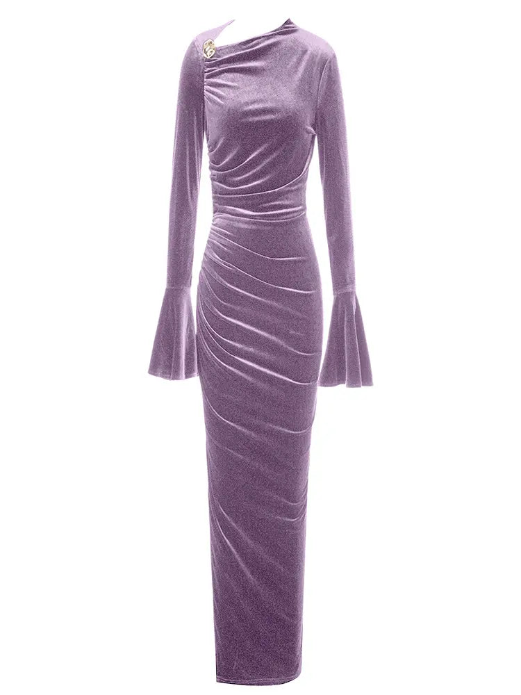 Asymmetric Neckline Fitted Dress