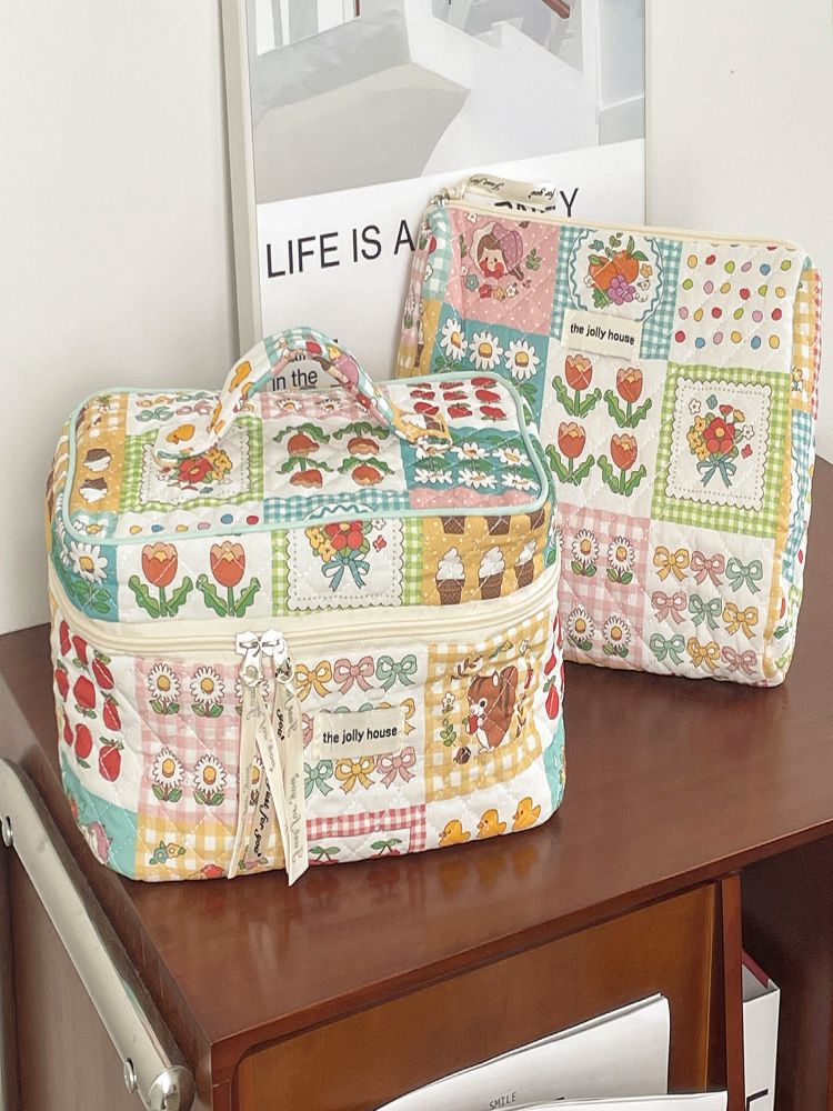 Colorful Garden Makeup Bag