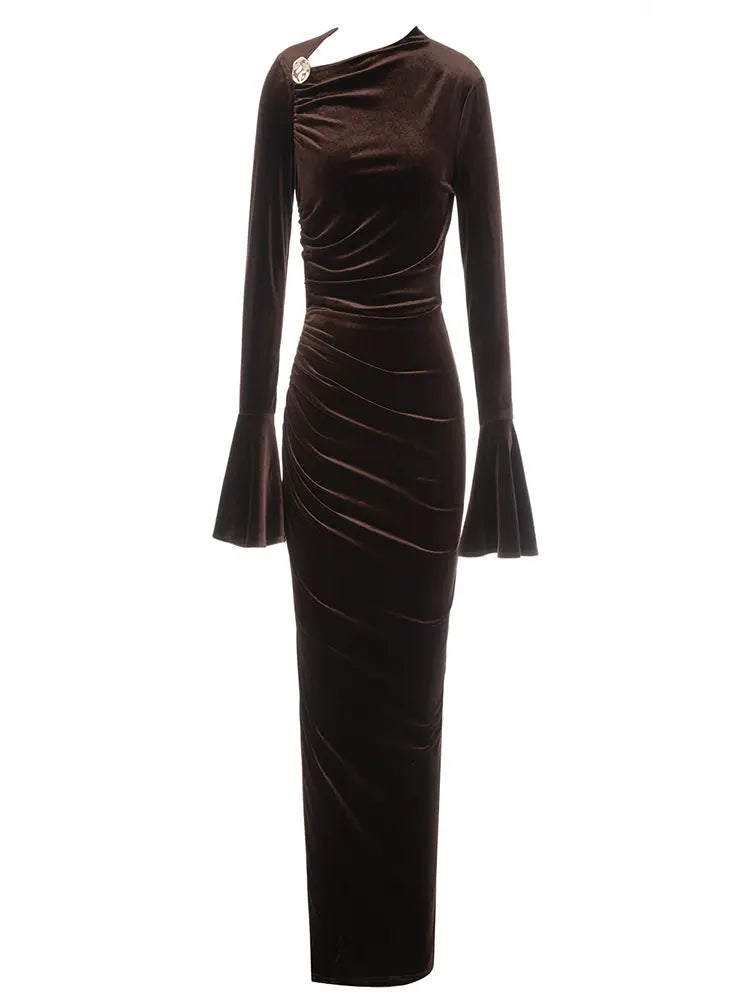 Asymmetric Neckline Fitted Dress