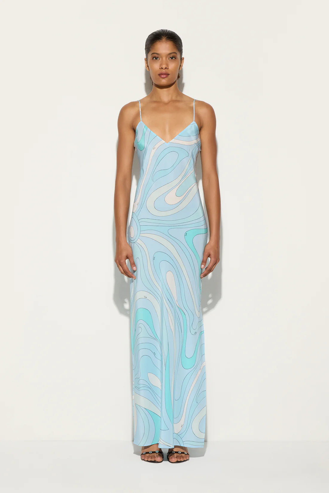 Marmo Printed Satin Maxi Dress