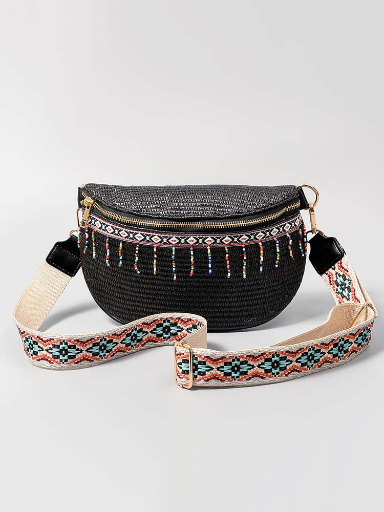 Grass Woven Chest Bag