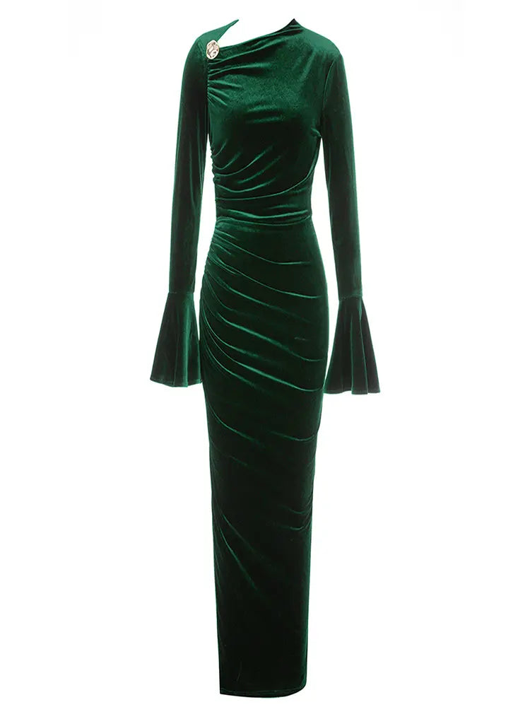 Asymmetric Neckline Fitted Dress