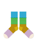 Wavy Edge Colorful Striped Cotton Socks