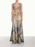 Floral Bralette Maxi Skirt Set