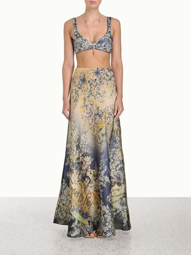 Floral Bralette Maxi Skirt Set