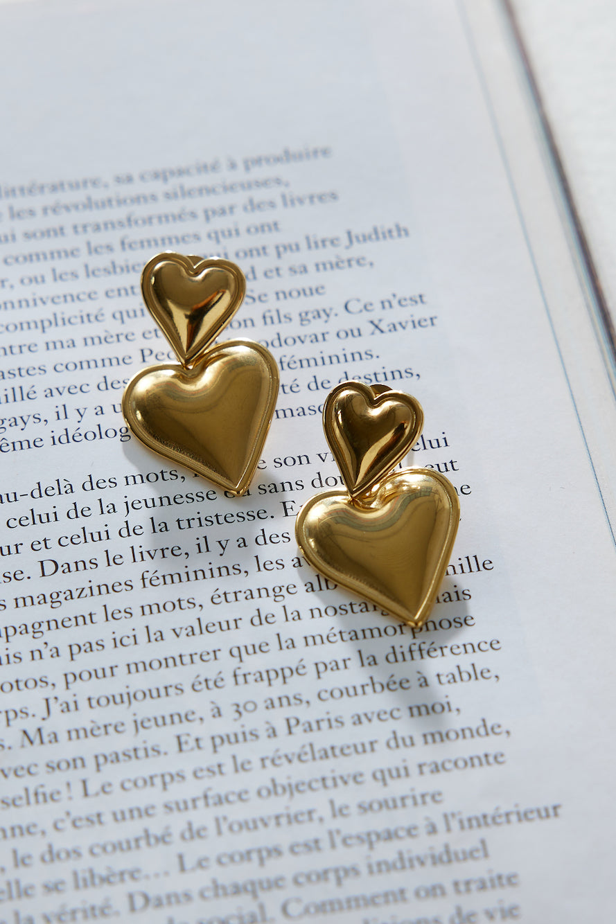 18k Gold Plated Coated Love Earrings Gold