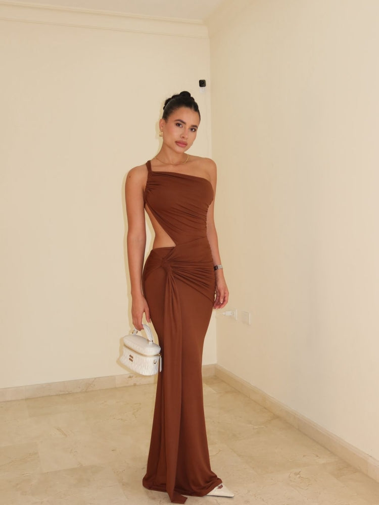 Asymmetric Cutout Maxi Dress
