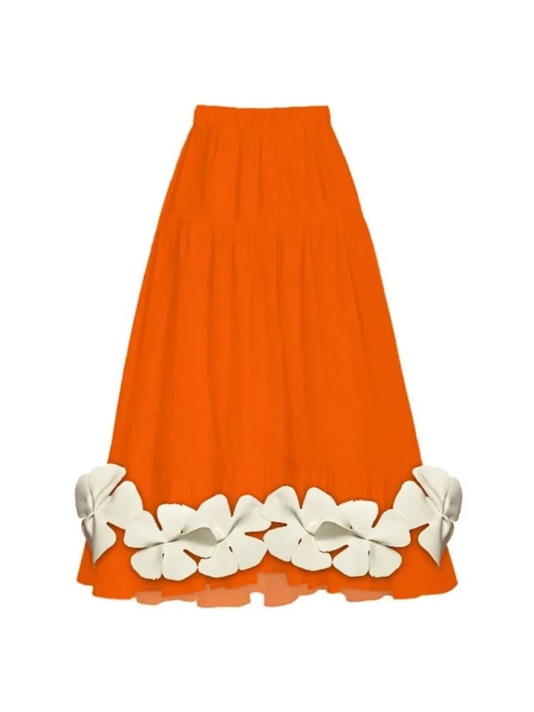 Tie Fresh Floral Swimsuit and Skirt Set