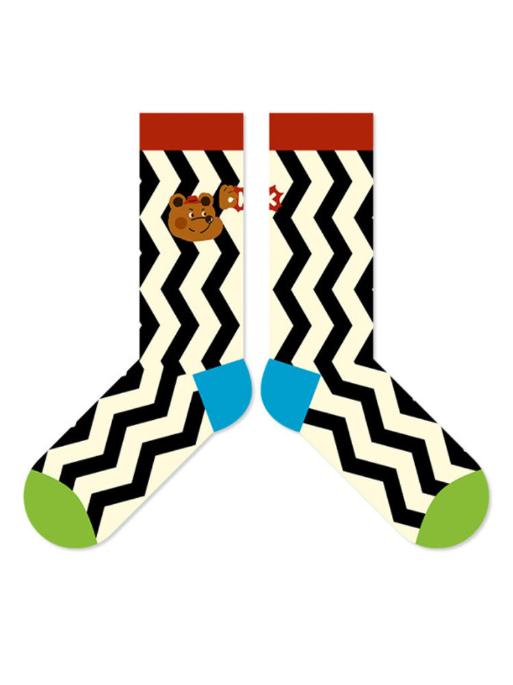 Cute Cartoon Bear Cotton Socks