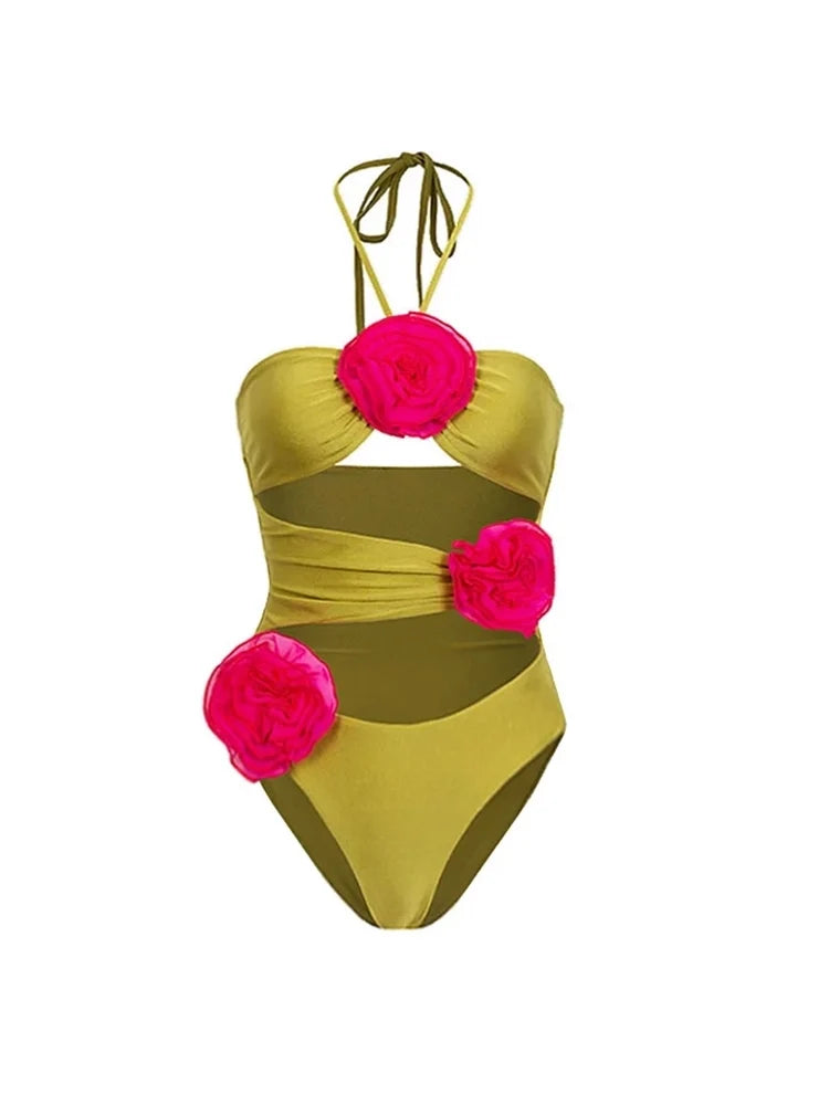 Floral Decor One-Piece Swimsuit