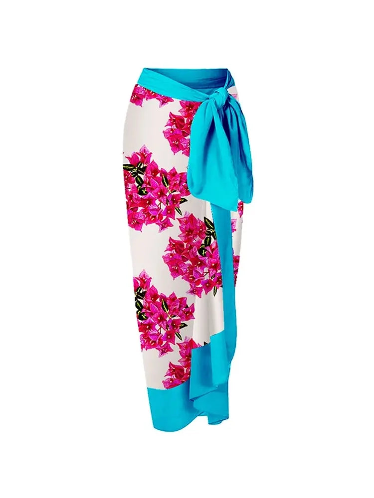 Floral Ruffle One Piece Swimwear Set