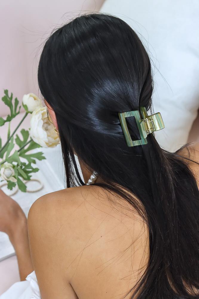 60s Motown Hair Claw Green