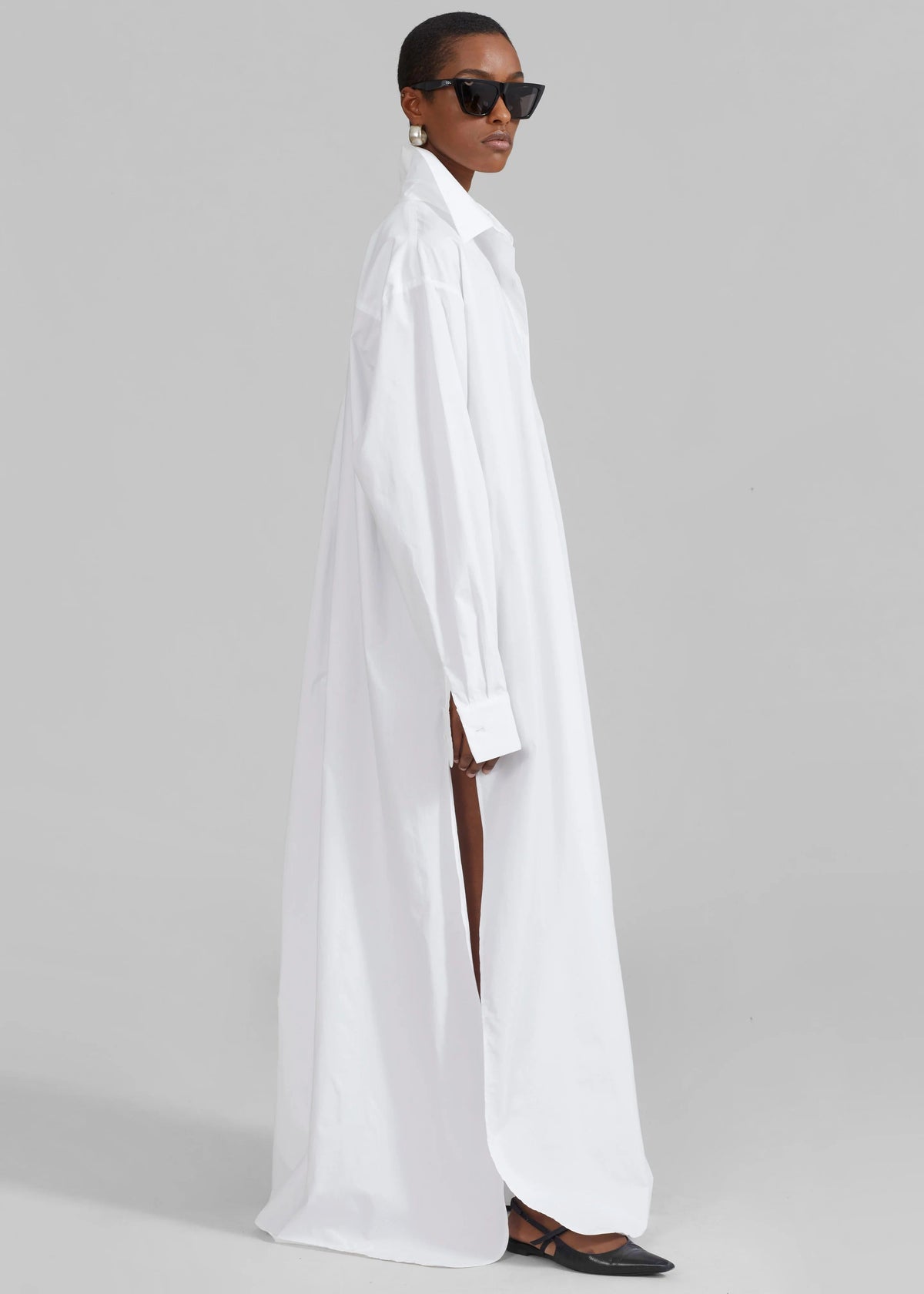 Oversized Slit Shirt Dress