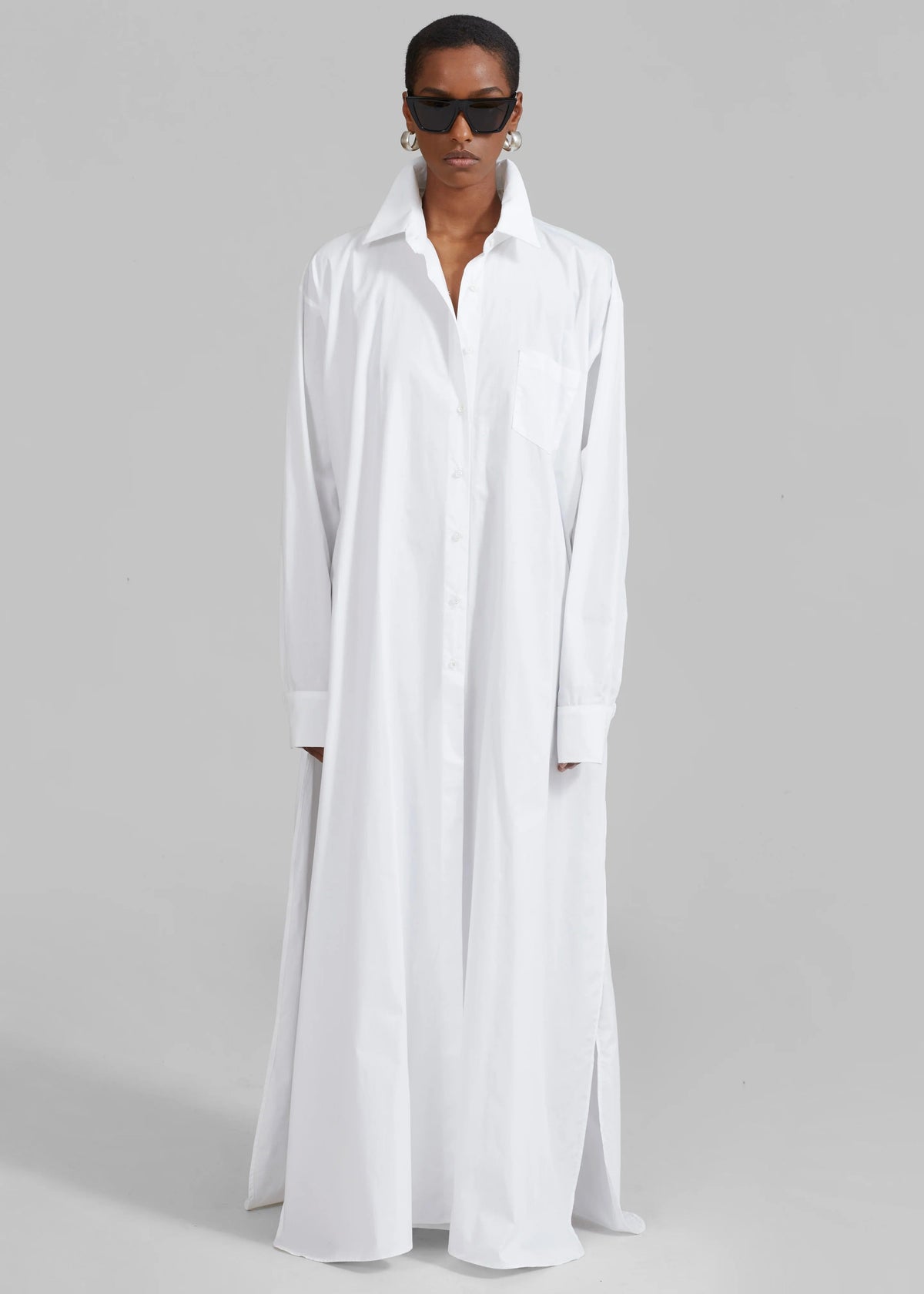 Oversized Slit Shirt Dress