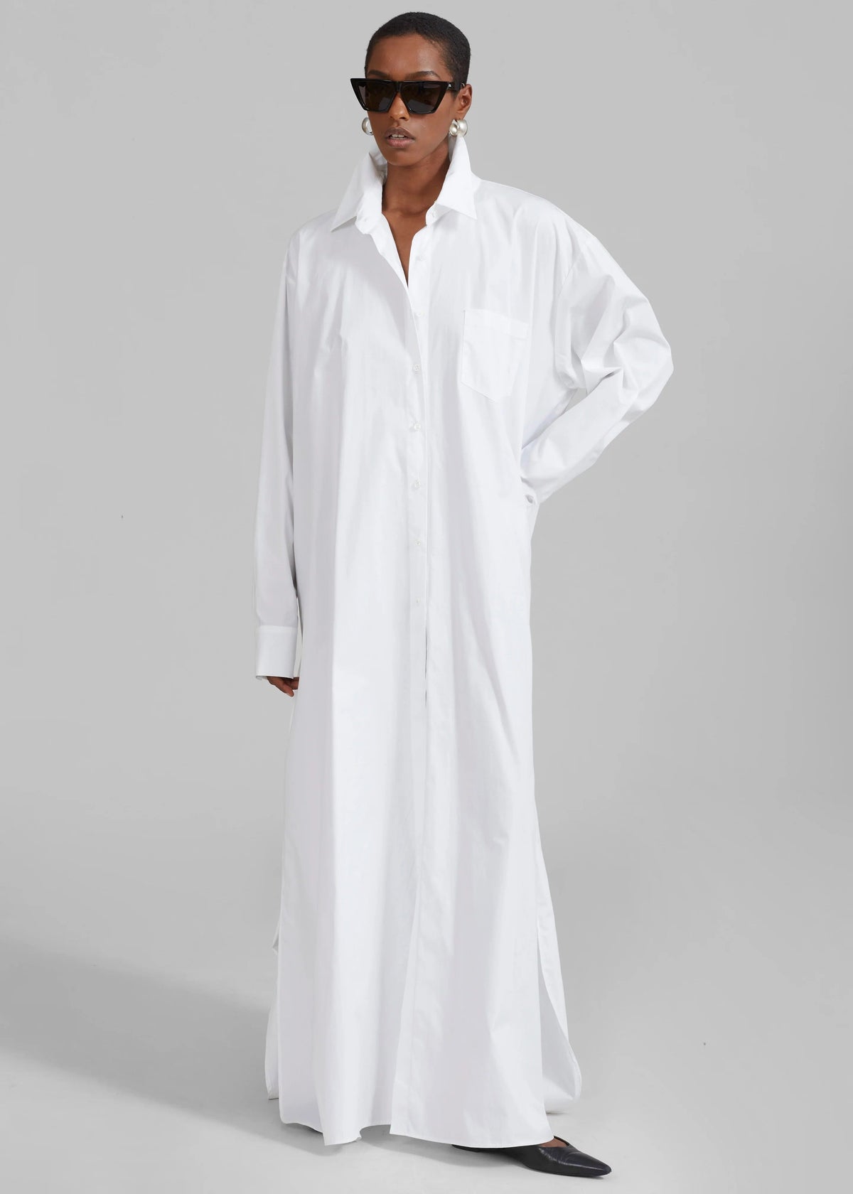 Oversized Slit Shirt Dress