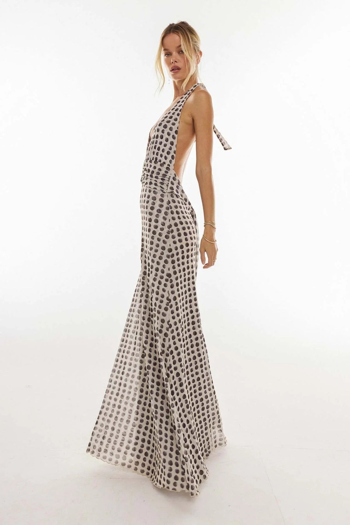 Camoni Polka Dot Diary Maxi Dress