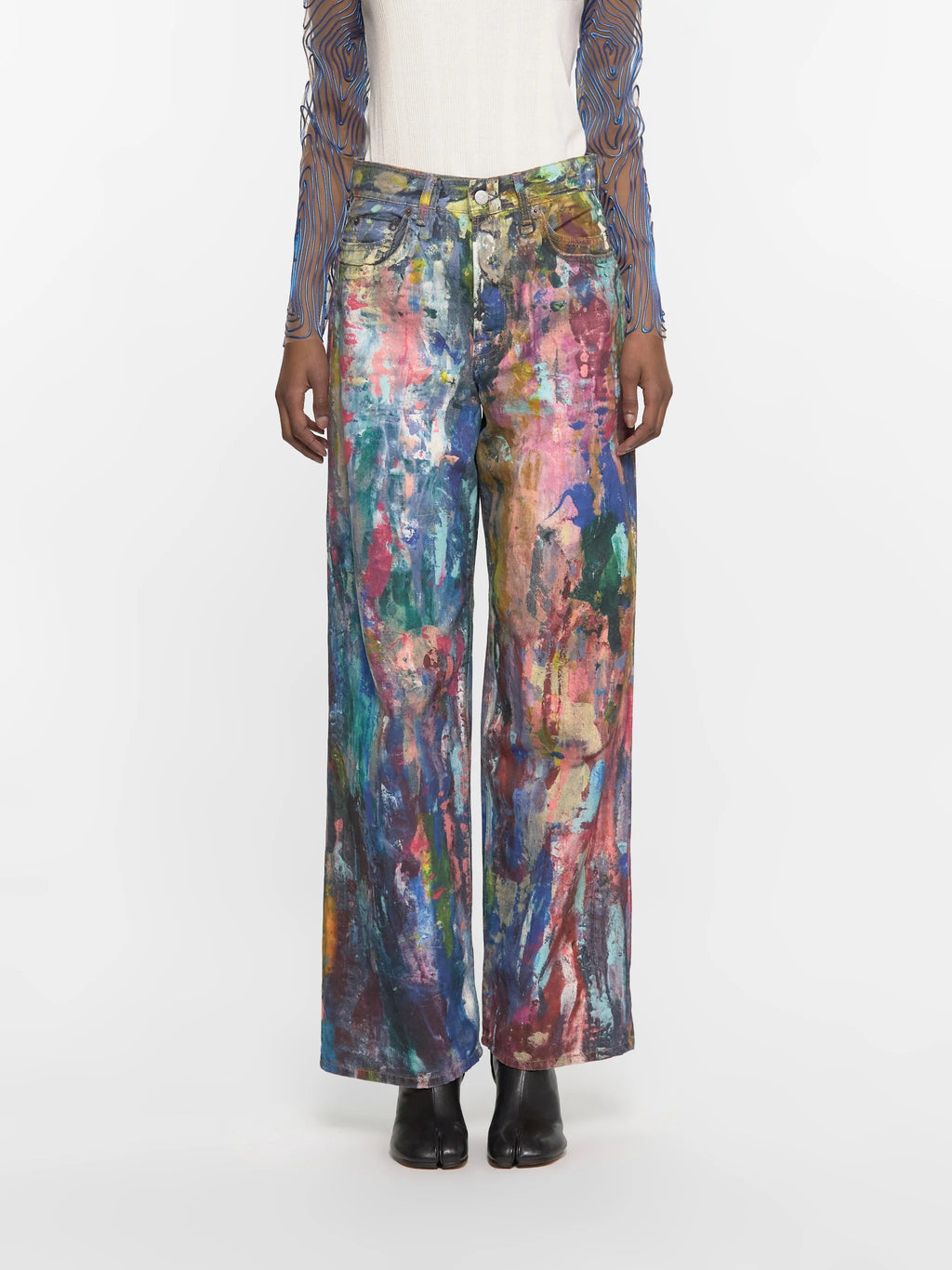 Multicolor Painter-Print Jeans